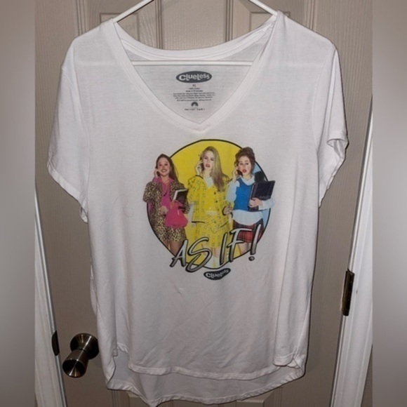 Paramount Pictures Tops - Clueless Super Cute "As If" V-Neck T-Shirt